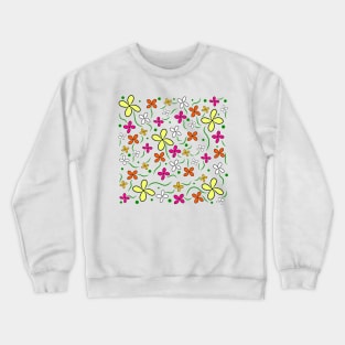 flower meadow colourful blooming blossom tendril floral pattern Crewneck Sweatshirt